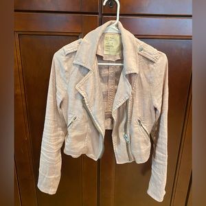 Free People Cropped Jacket Light Purple Size 4